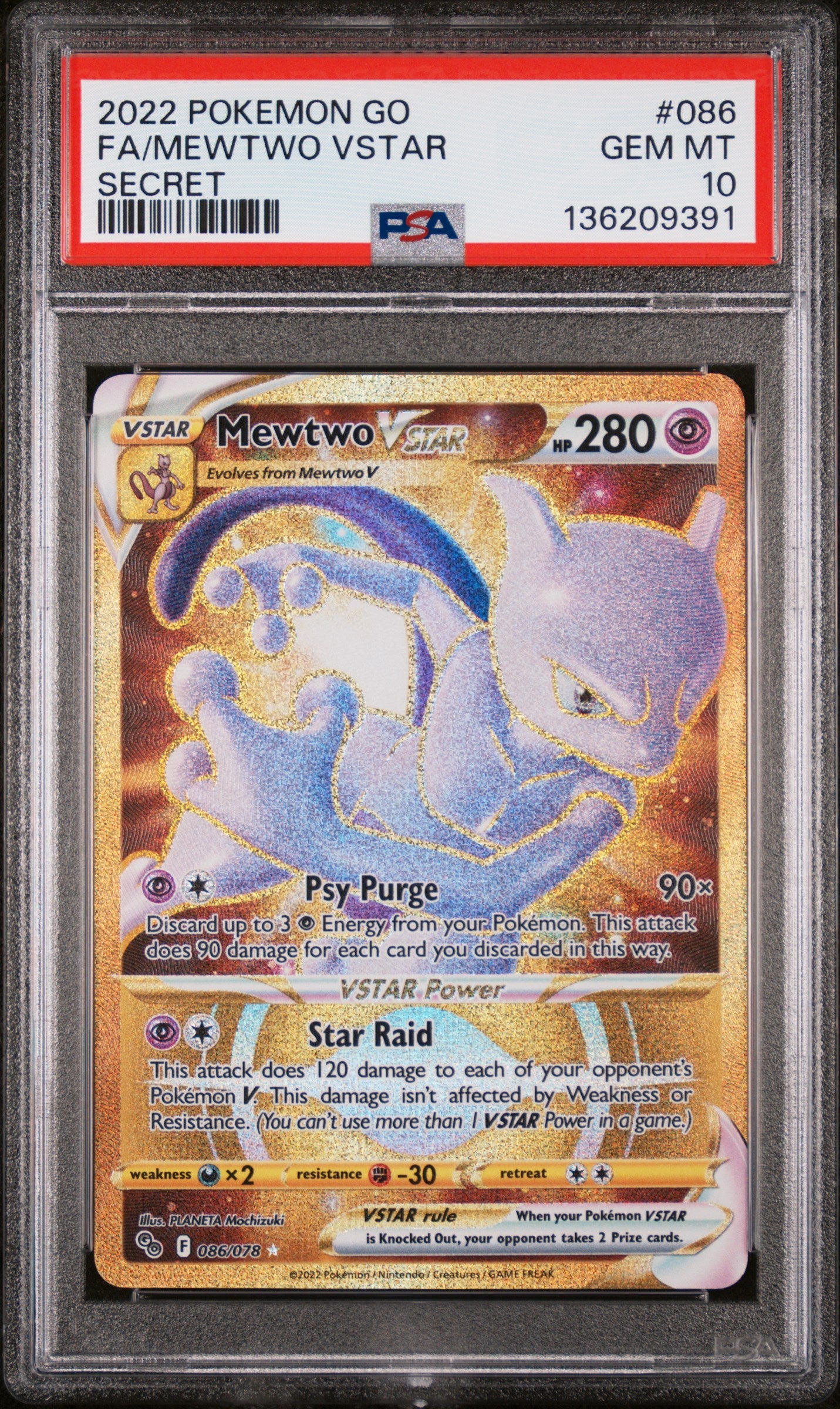 PSA 10 - Mewtwo Vstar #086