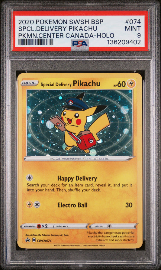 PSA 9 - SPCL.DELIVERY PIKACHU PKMN.CENTER #074