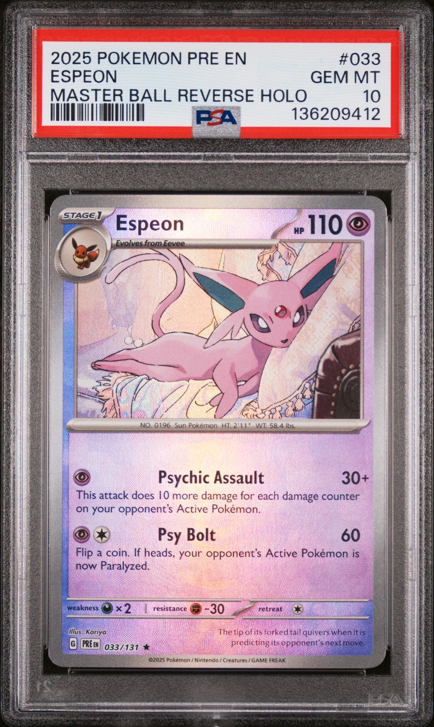 PSA 10 - ESPEON MASTER BALL #033