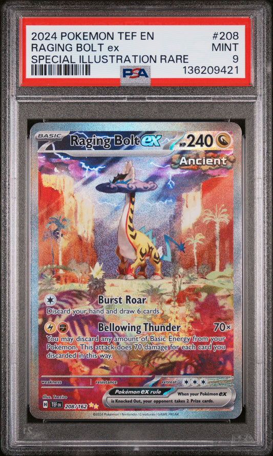PSA 9 - RAGING BOLT ex SPECIAL ILLUSTRATION RARE #208