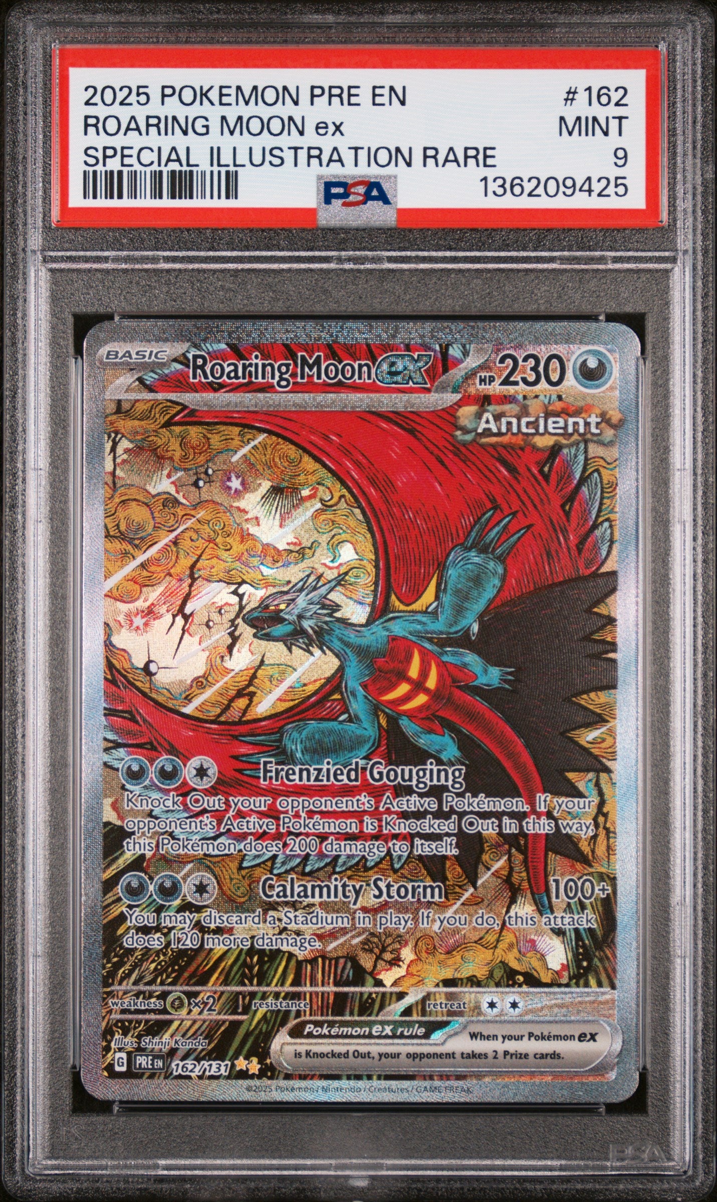 PSA 9 - Roaring Moon ex #162