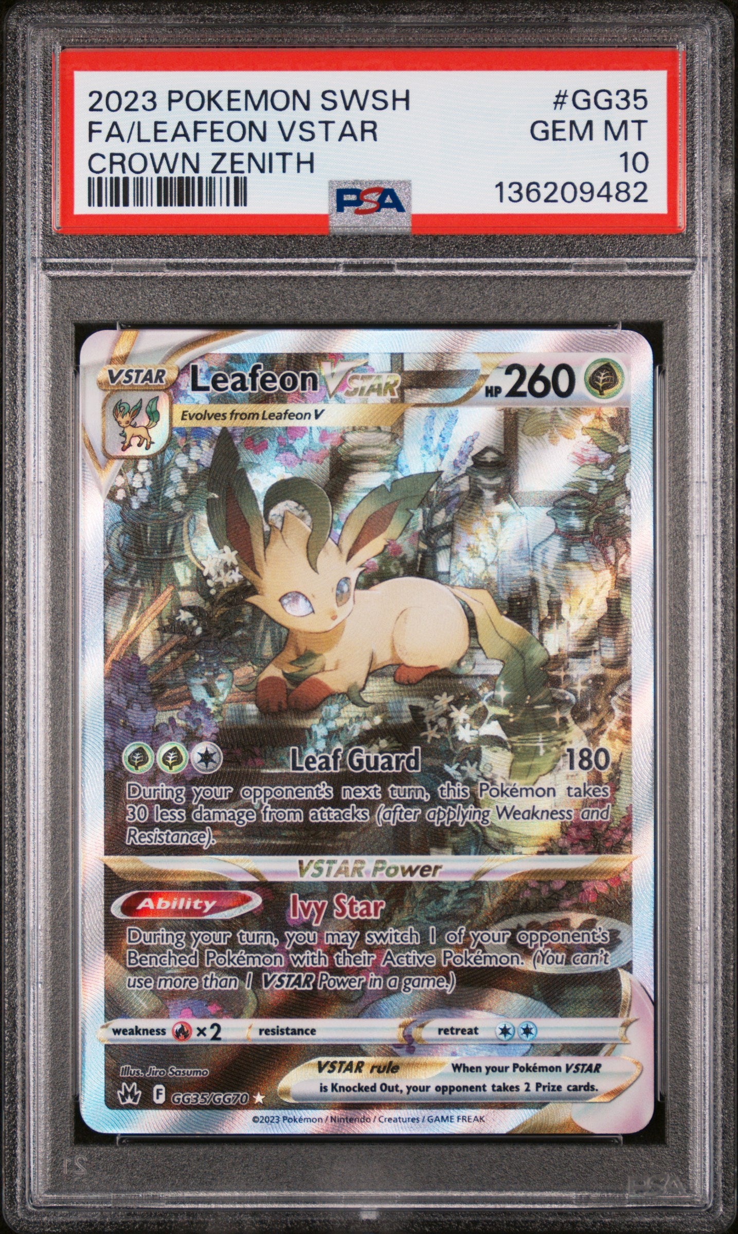 PSA 10 - Leafeon Vstar #GG35