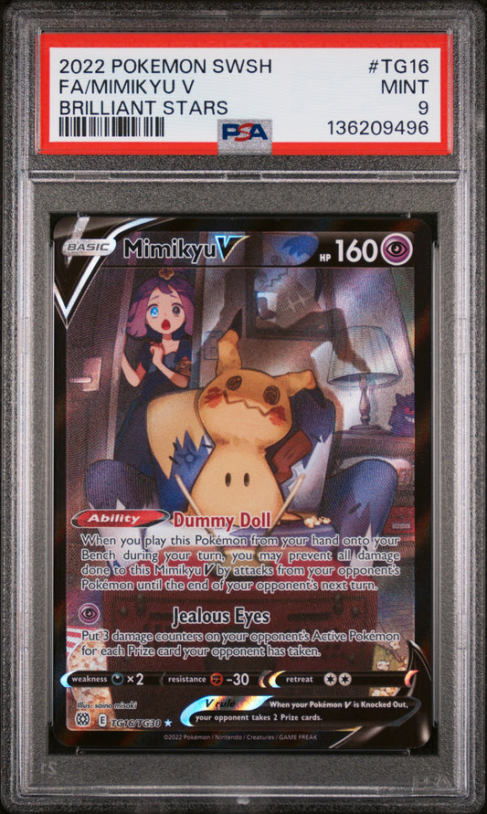 PSA 9 - FA/MIMIKYU V  #TG16