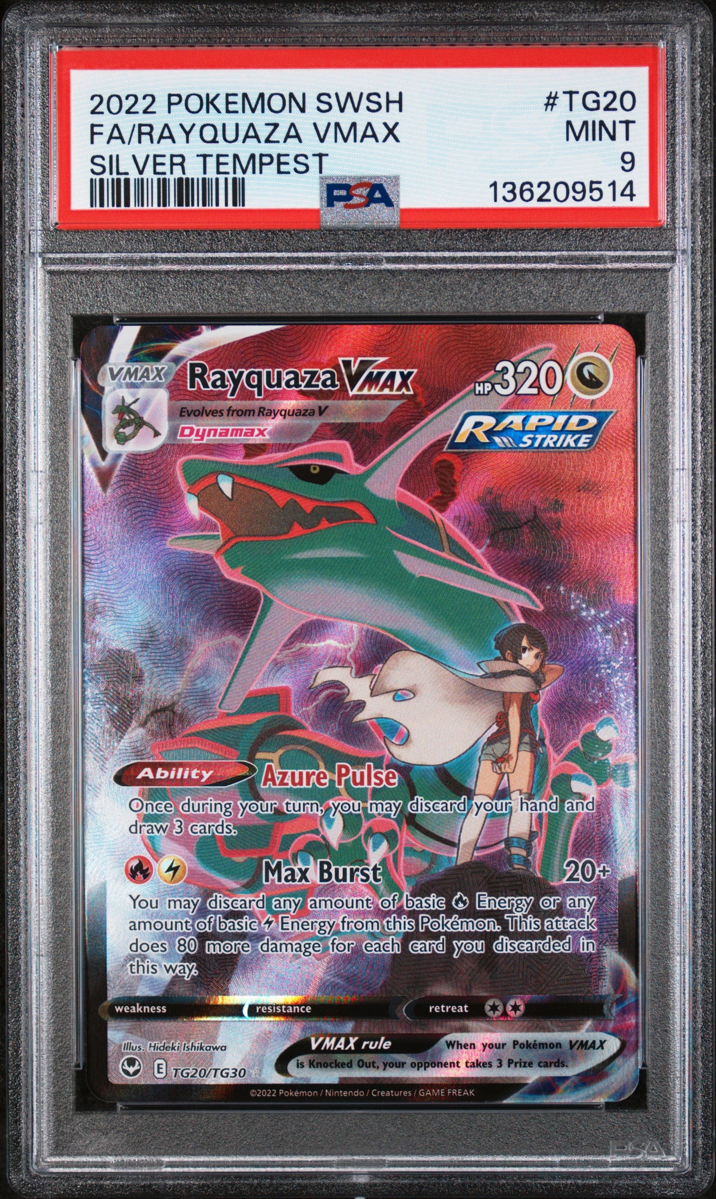 PSA 9 - Rayquaza Vmax #TG20