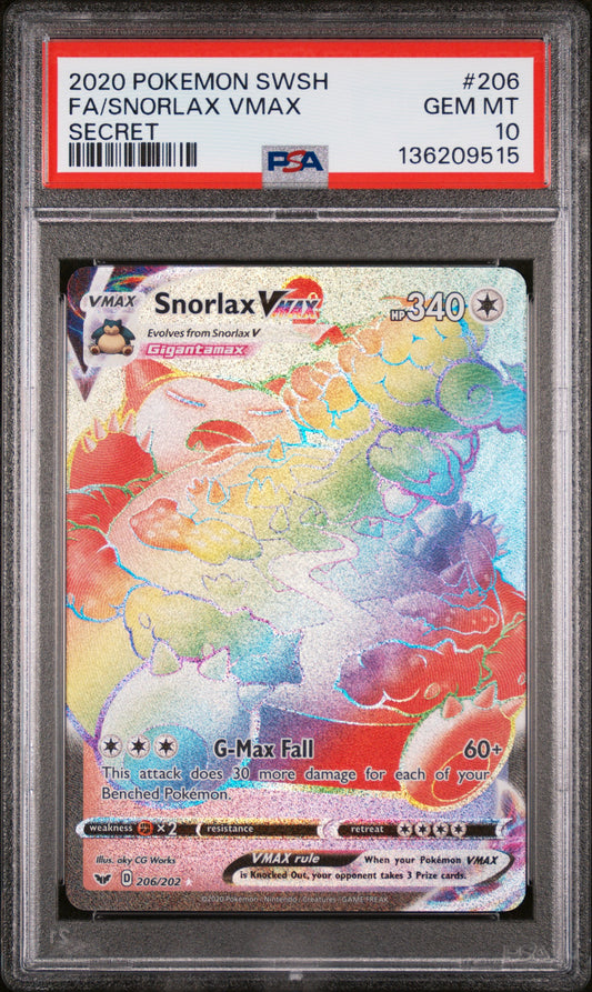 PSA 10 - Snorlax Vmax #206
