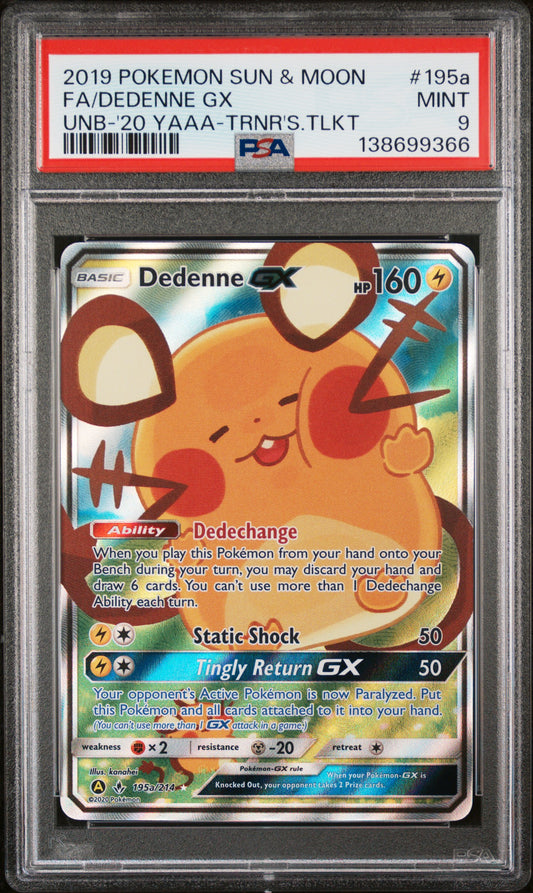 PSA 9 - FA/DEDENNE GX UNB-'20 YAAA-TRNR'S.TLKT #195a