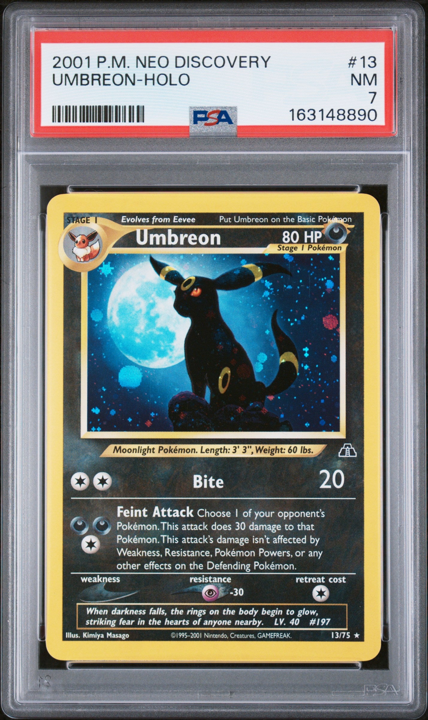 PSA 7 - Umbreon Holo Neo Discovery 13/75