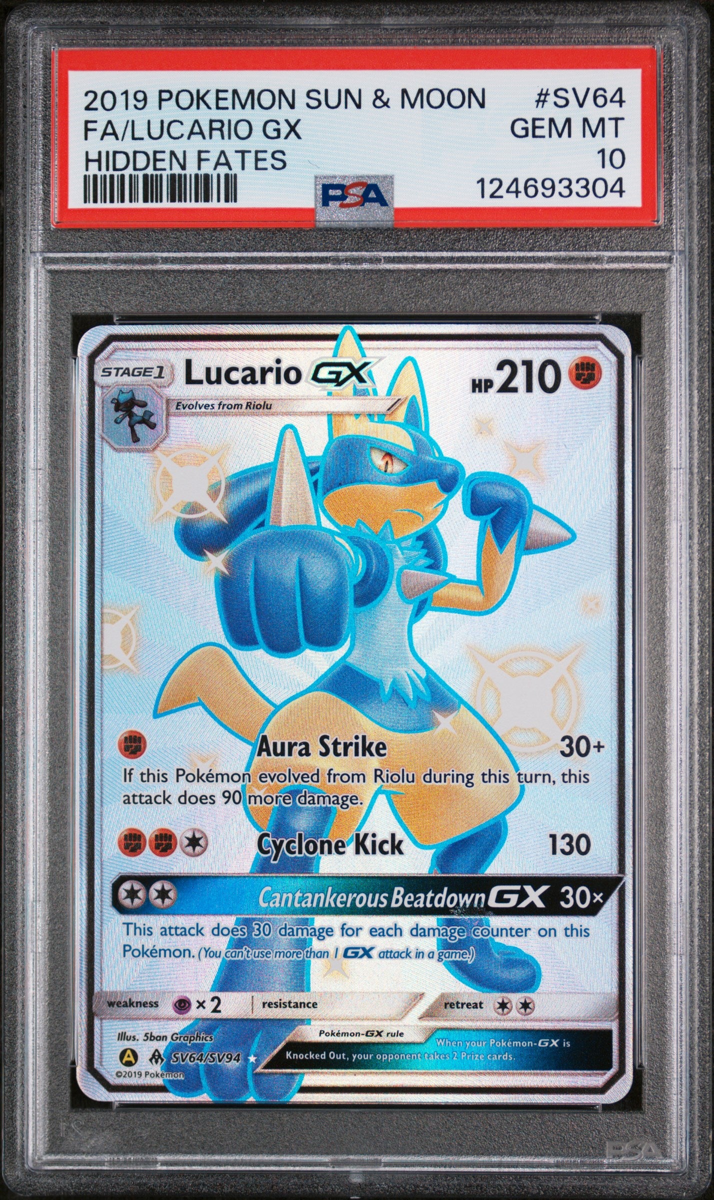 Lucario Gx - SV64 PSA 10