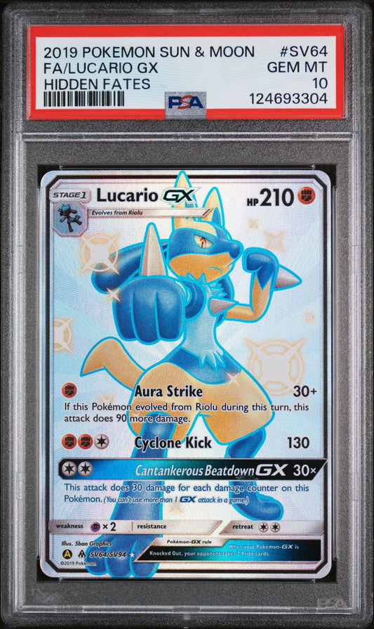 Lucario Gx - SV64 PSA 10