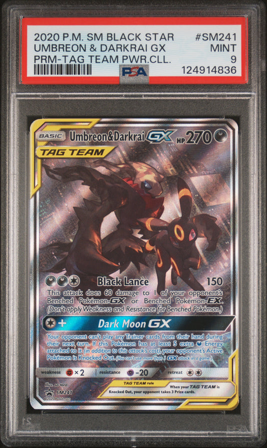 PSA 9 - Umbreon & Darkrai GX Promo SM241