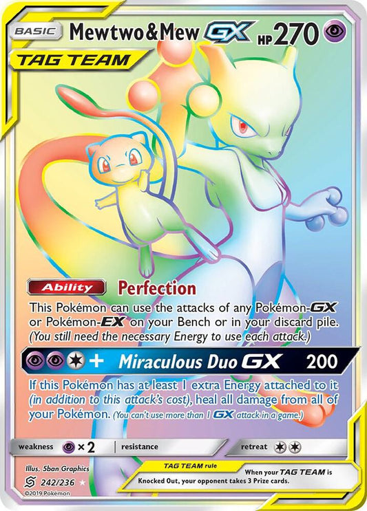 PKMN Singles  - Mewtwo & Mew GX Secret 242/236