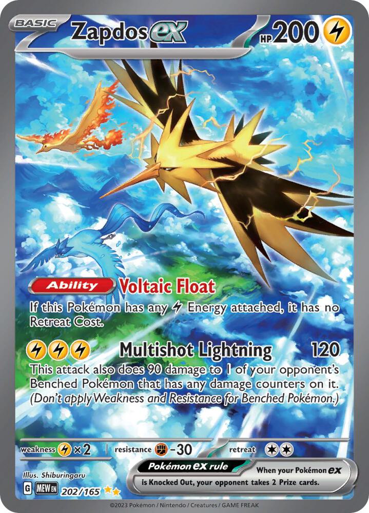 PKMN Singles - Zapdos ex - 202/165