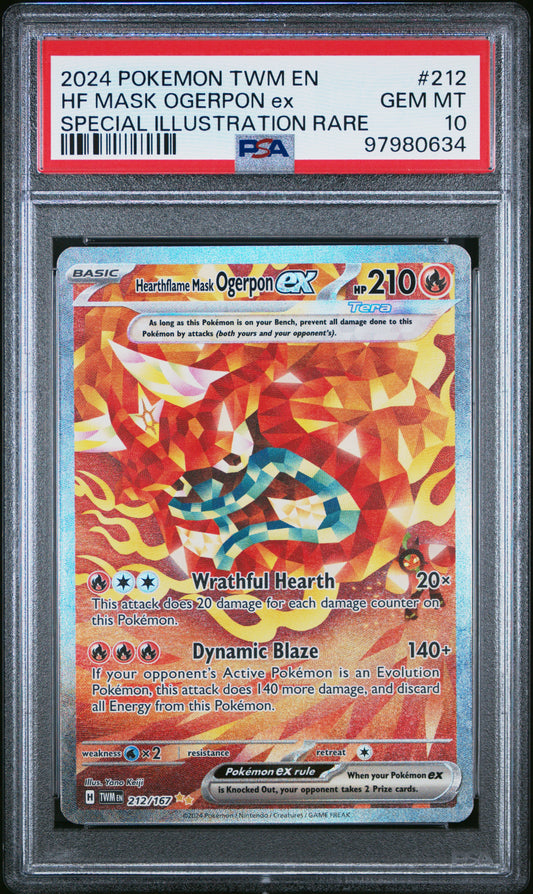 PSA 10 - Hearthflame Mask Ogerpon ex #212