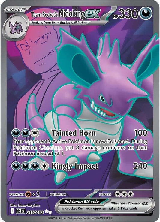PKMN Singles  - Team Rocket's Nidoking ex - 216/182