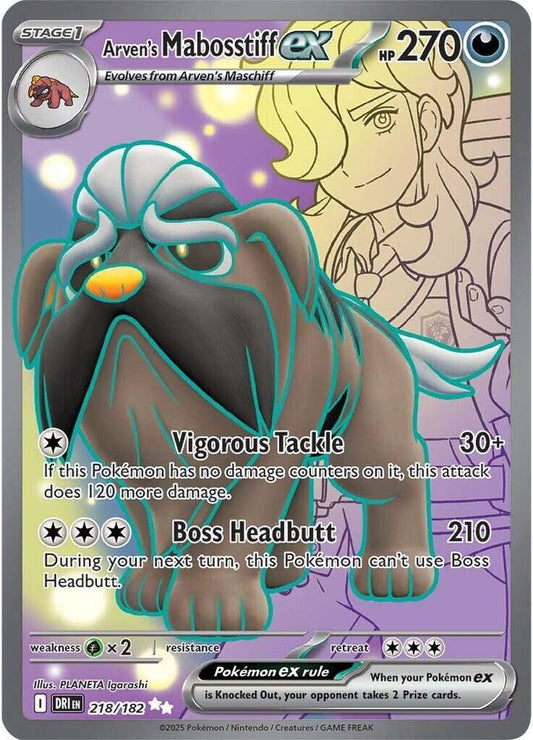 PKMN Singles  - Arven's Mabosstiff ex - 218/182