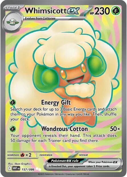 PKMN Singles  - Whimsicott ex - 157/086