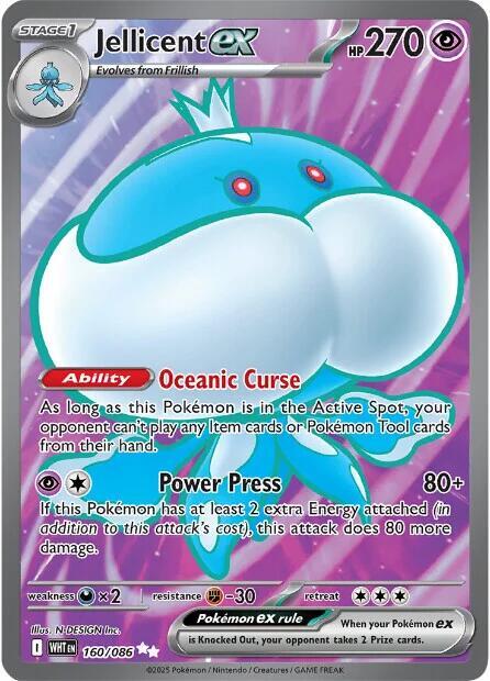 PKMN Singles   - Jellicent ex - 160/086