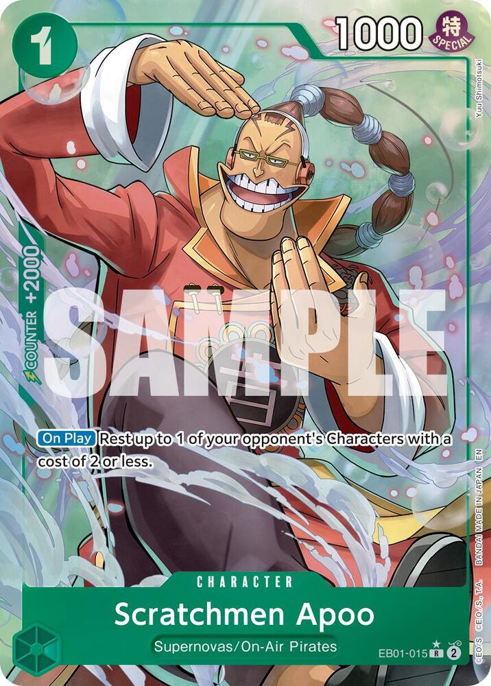 OP Singles  - Scratchmen Apoo - EB01-015 (Alternate Art)