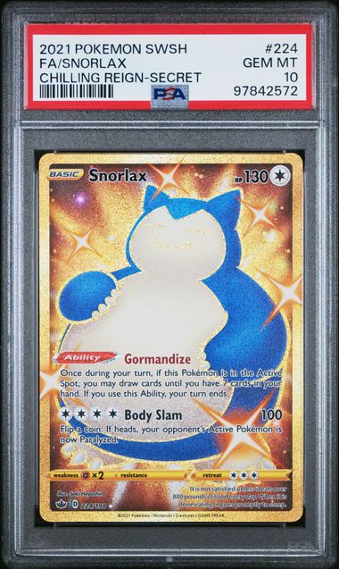 PSA 10 - Snorlax - 224/198