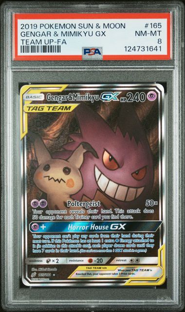 PSA 8 - Gengar & Mimikyu GX - 165/181