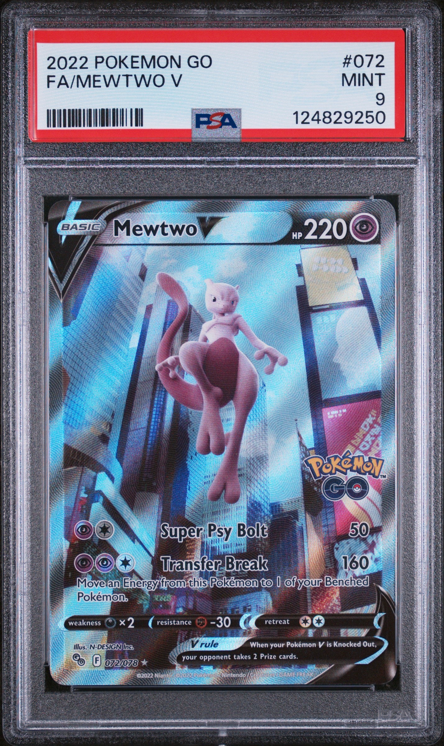 PSA 9 - Mewtwo V 072