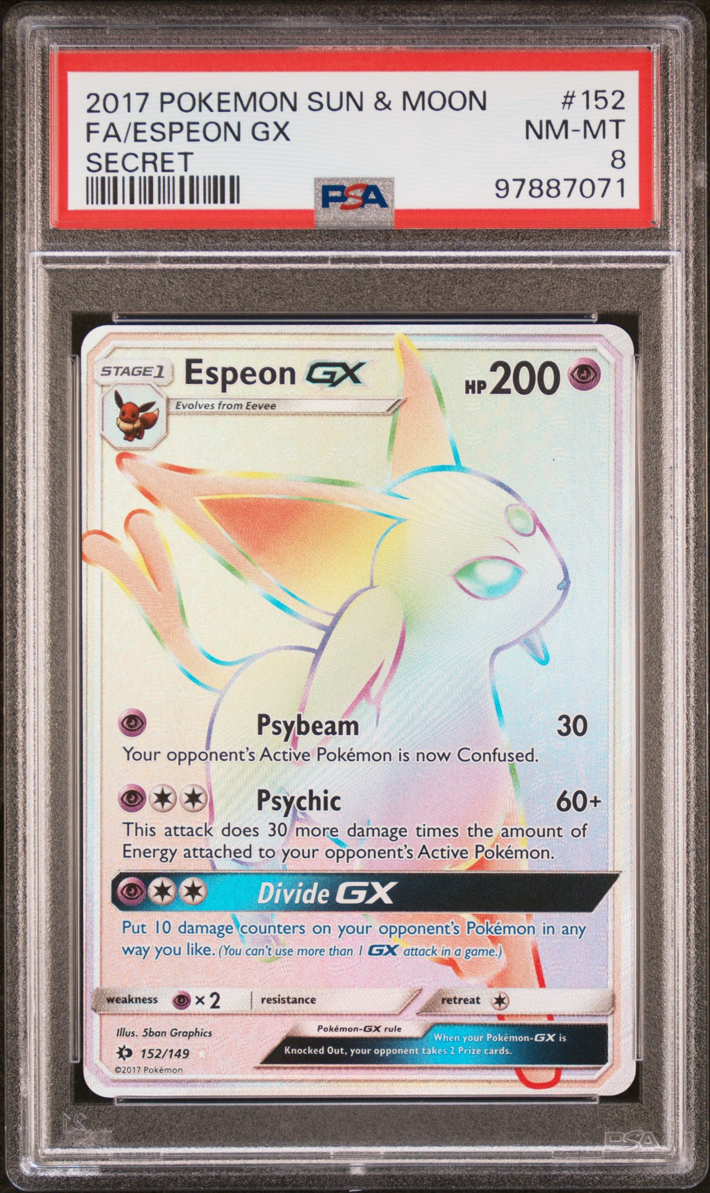 PSA 8 - Espeon GX Secret - 152/149