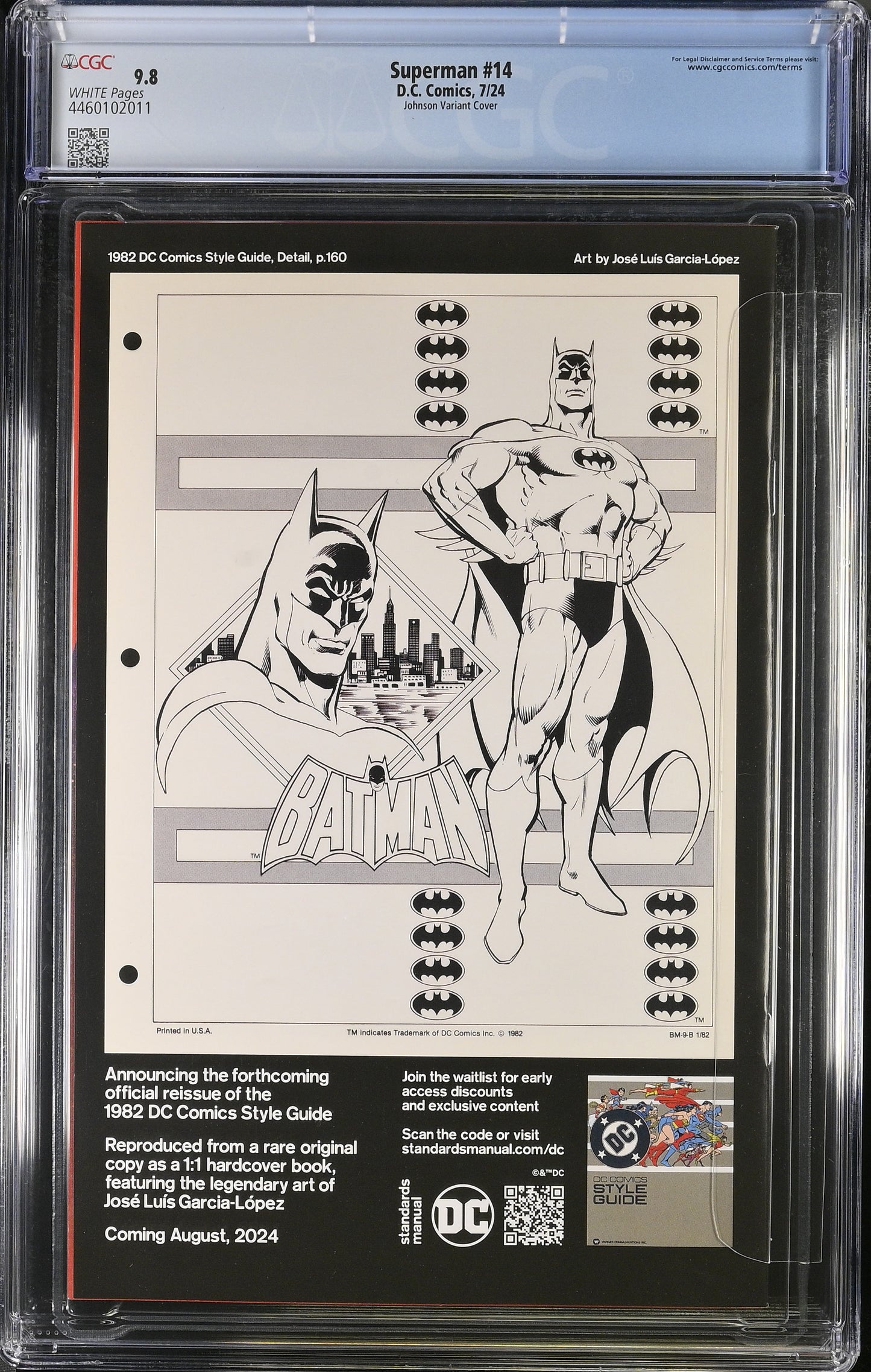 CGC Graded Comics: 9.8 Superman #14 Johnson Variant Cover