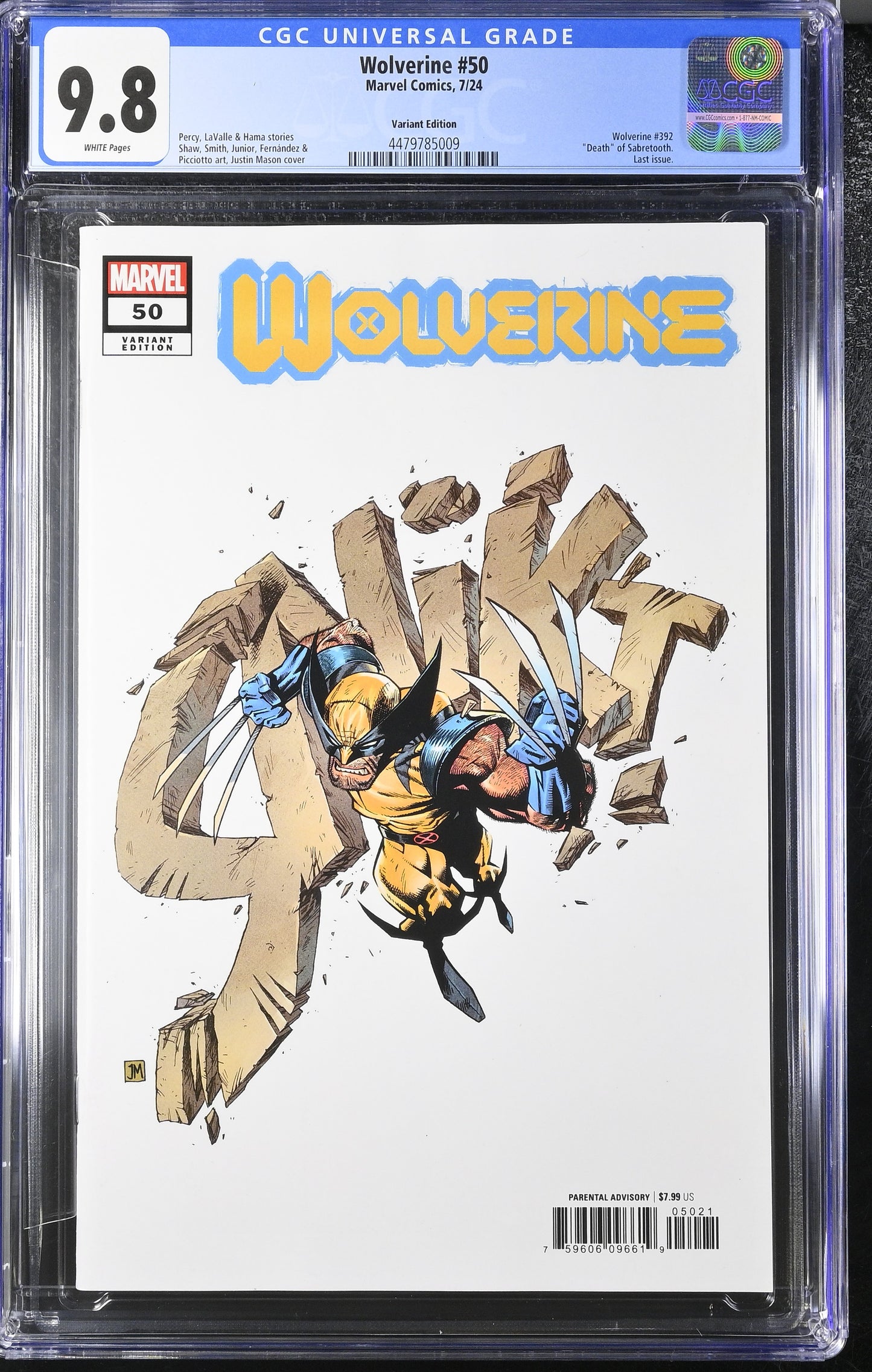 CGC Graded Comics: 9.8 Wolverine #50 - Variant Cover