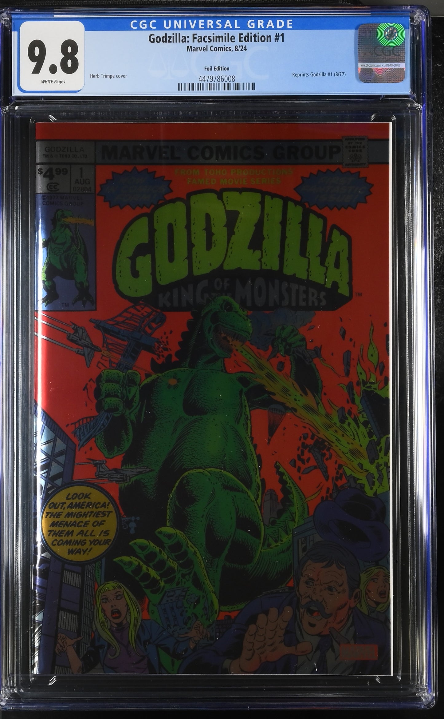 CGC Graded Comics: 9.8 Godzilla King of Monsters - Facsimile Edition #1 Foil