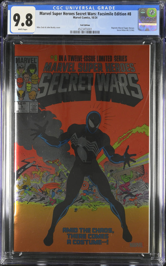 CGC Graded Comics: 9.8 Marvel Super Heroes Secret Wars: Facsimile Edition Foil