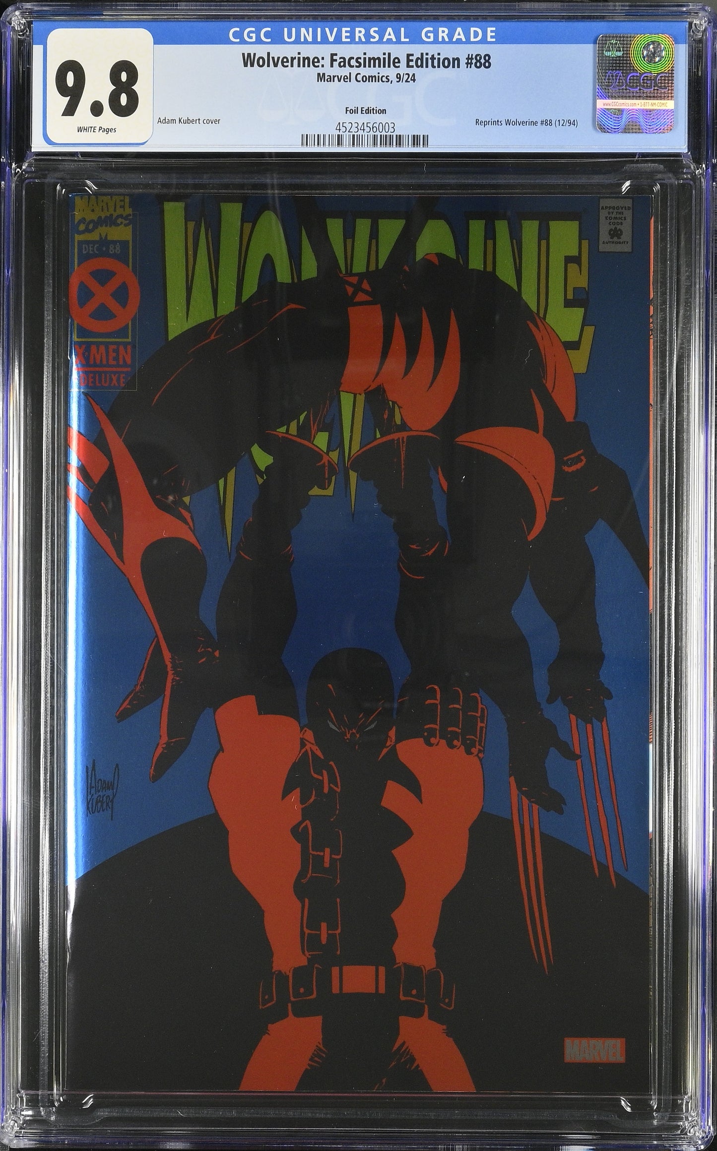 CGC Graded Comics: 9.8 Wolverine: Facsimile Foil Edition - Adam Kubert cover