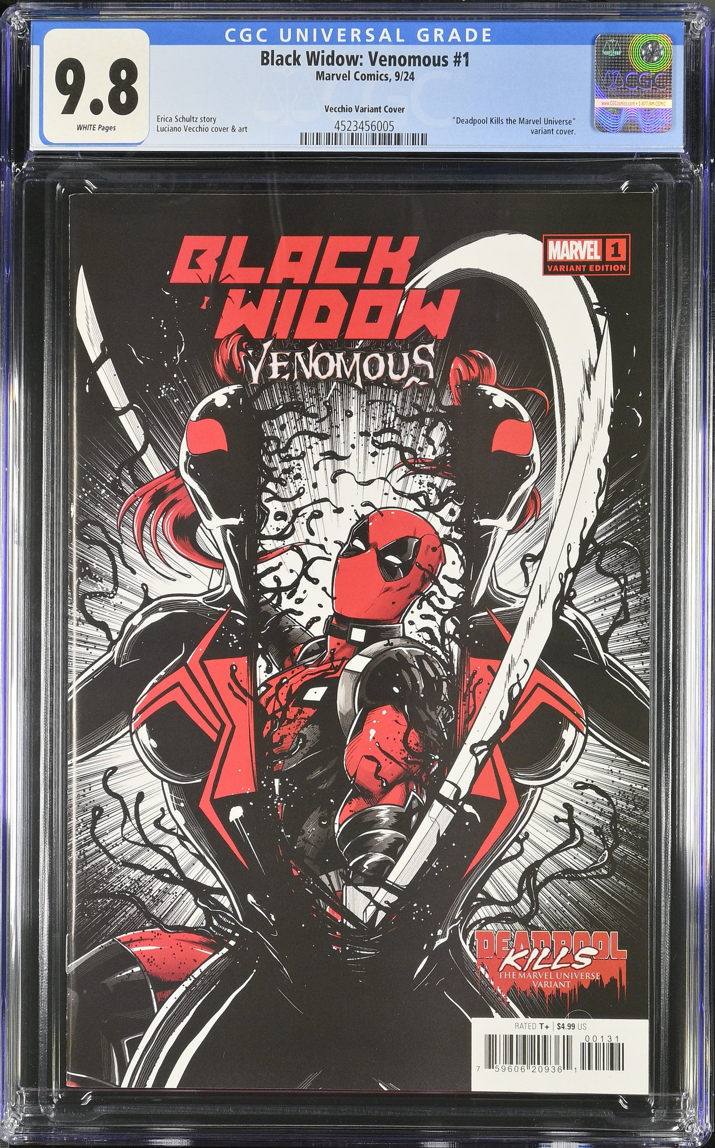 CGC Graded Comics: 9.8 Black Widow: Venomous - Deadpool Kills the Marvel Universe" variant cover.