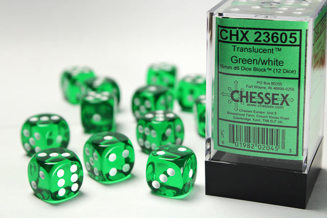 Chessex Dice:  16mm Dice Block (12 dice)