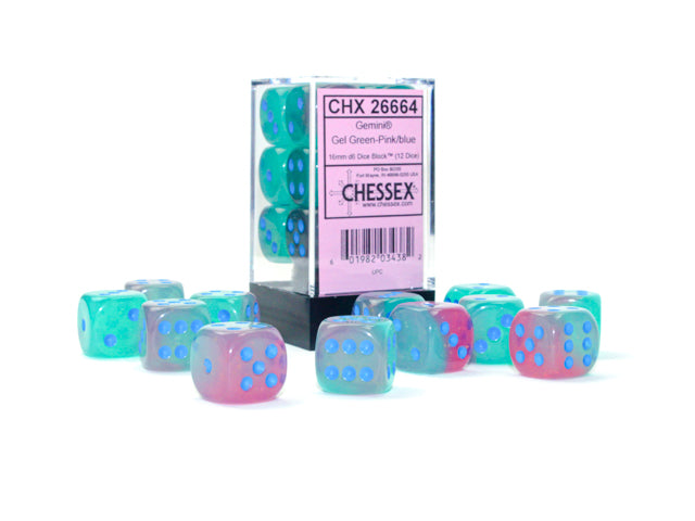 Chessex Dice:  16mm Dice Block (12 dice)