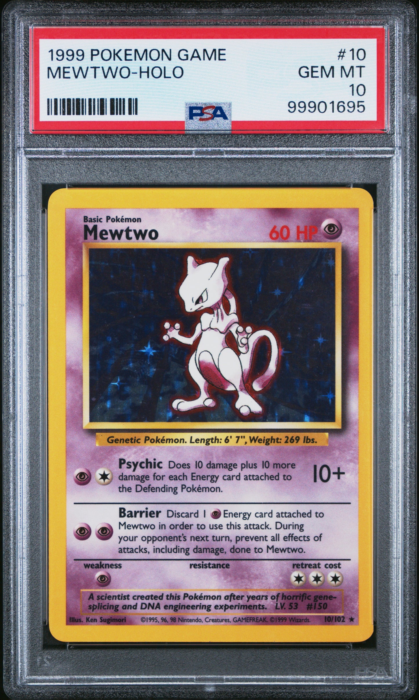 PSA 10 - Mewtwo - Base Set Holo - Unlimited