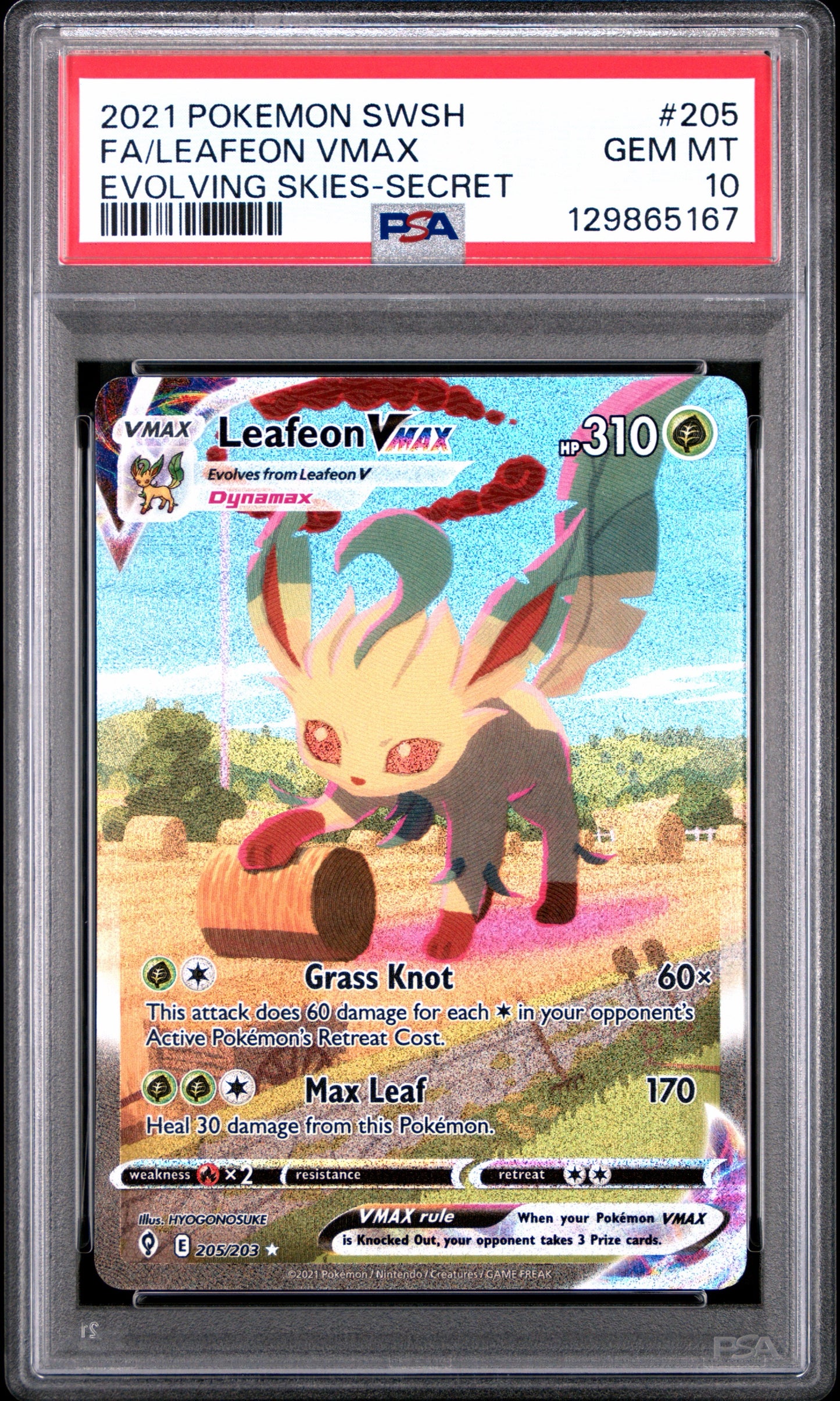 PSA 10 - Leafeon VMAX - 205/203
