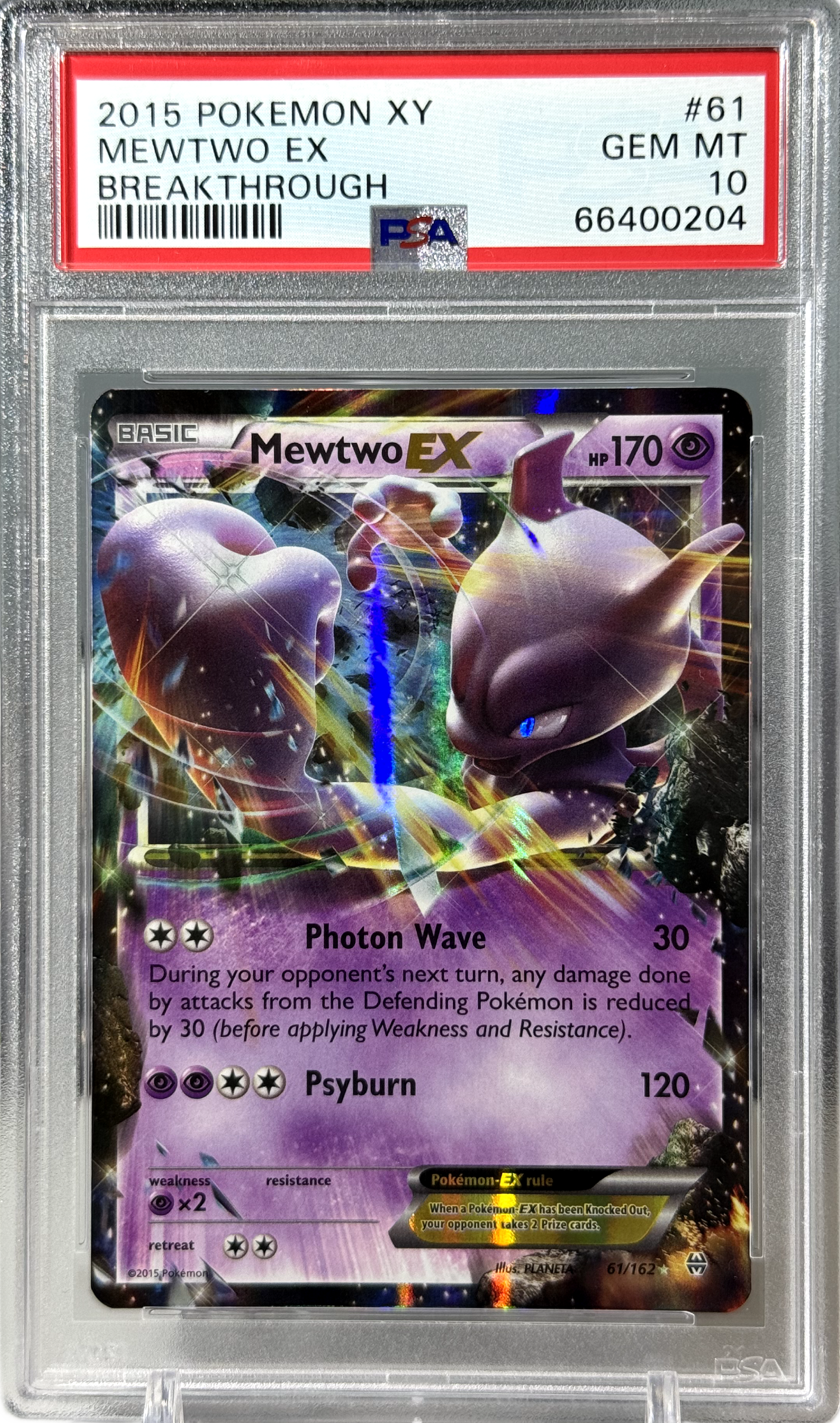 PSA 10 - Mewtwo EX - 61/162