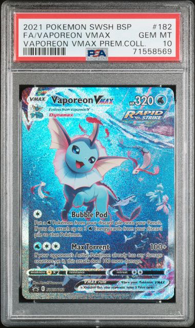 PSA 10 - Vaporeon VMAX - SWSH182