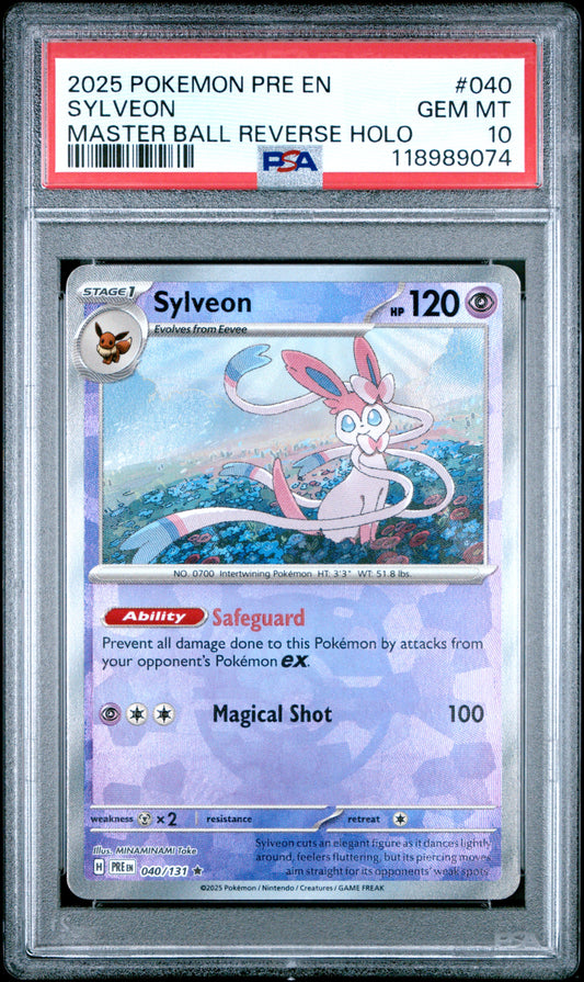 PSA 10 - Sylveon Master Ball 040/131