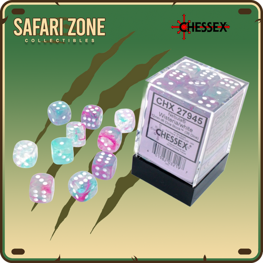 Chessex Dice - 12mm - Nebula Wisteria/ White