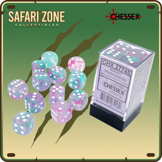 Chessex Dice - 16mm - Nebula - Wisteria / White