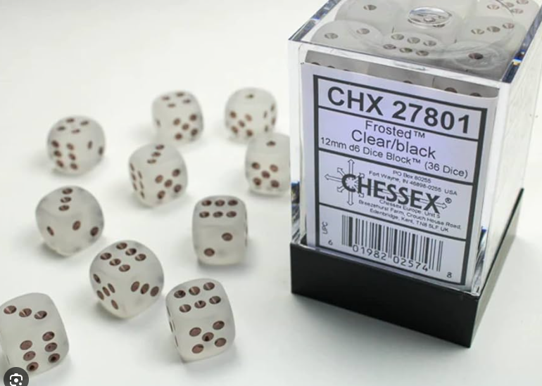 Chessex Dice:  12mm Dice Blocks (36 dice)