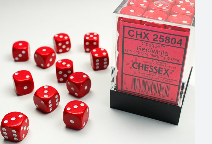 Chessex Dice:  12mm Dice Blocks (36 dice)