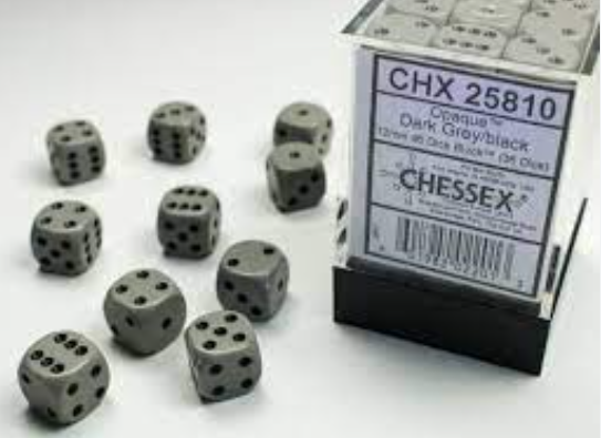 Chessex Dice:  12mm Dice Blocks (36 dice)