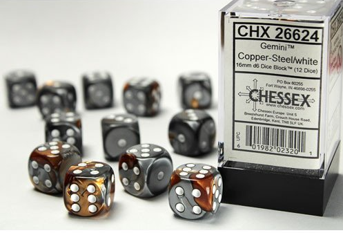 Chessex Dice:  16mm Dice Block (12 dice)