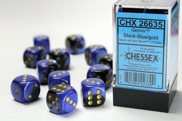 Chessex Dice:  16mm Dice Block (12 dice)