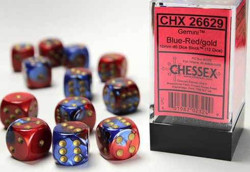 Chessex Dice:  16mm Dice Block (12 dice)