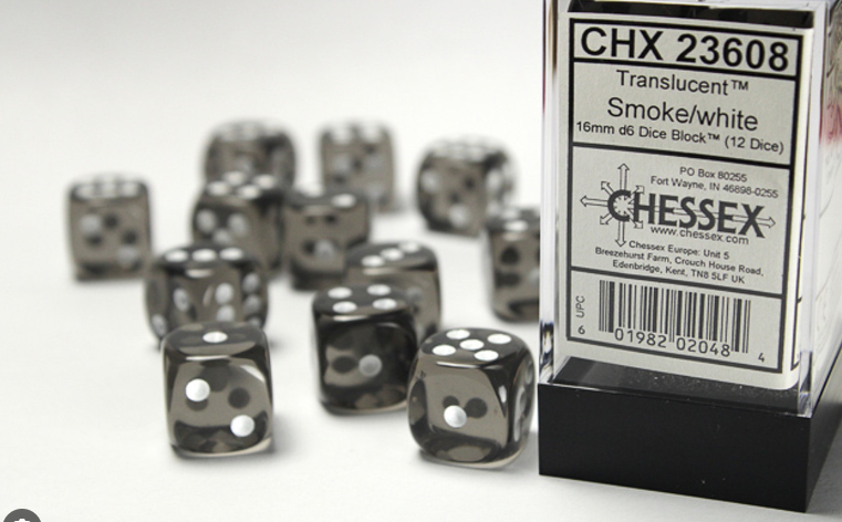 Chessex Dice:  16mm Dice Block (12 dice)