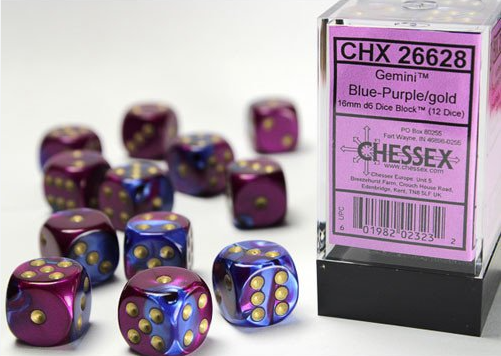 Chessex Dice:  16mm Dice Block (12 dice)