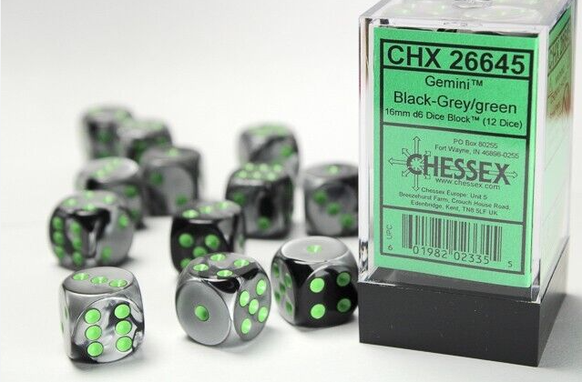 Chessex Dice:  16mm Dice Block (12 dice)